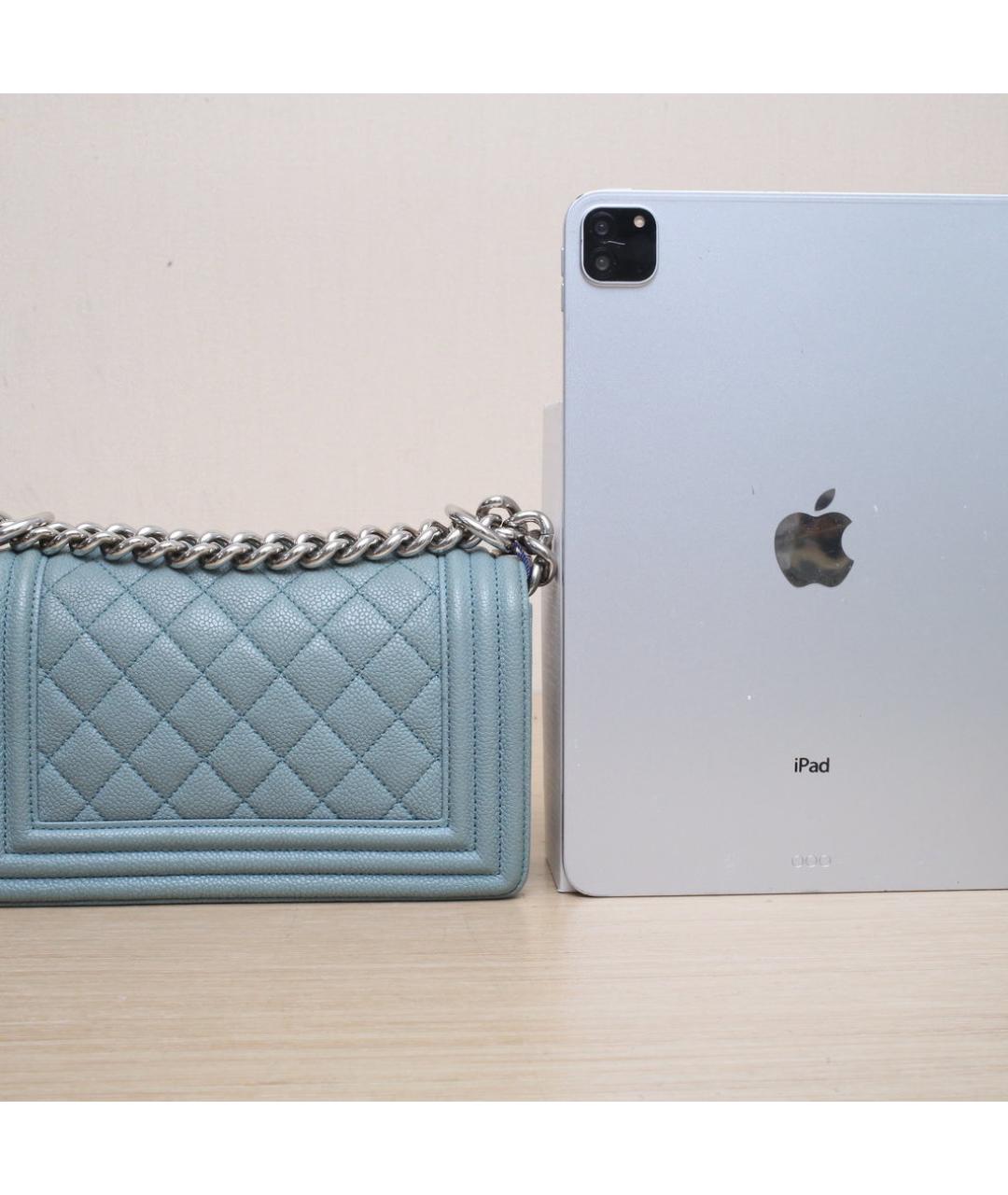 CHANEL Голубая кожаная сумка через плечо, фото 7