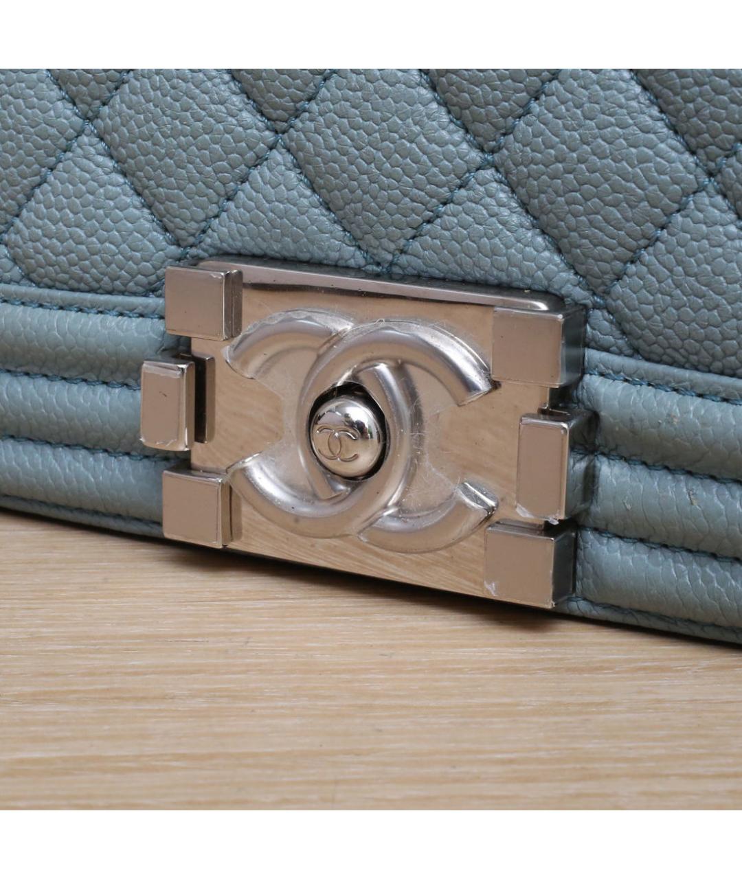 CHANEL Голубая кожаная сумка через плечо, фото 8