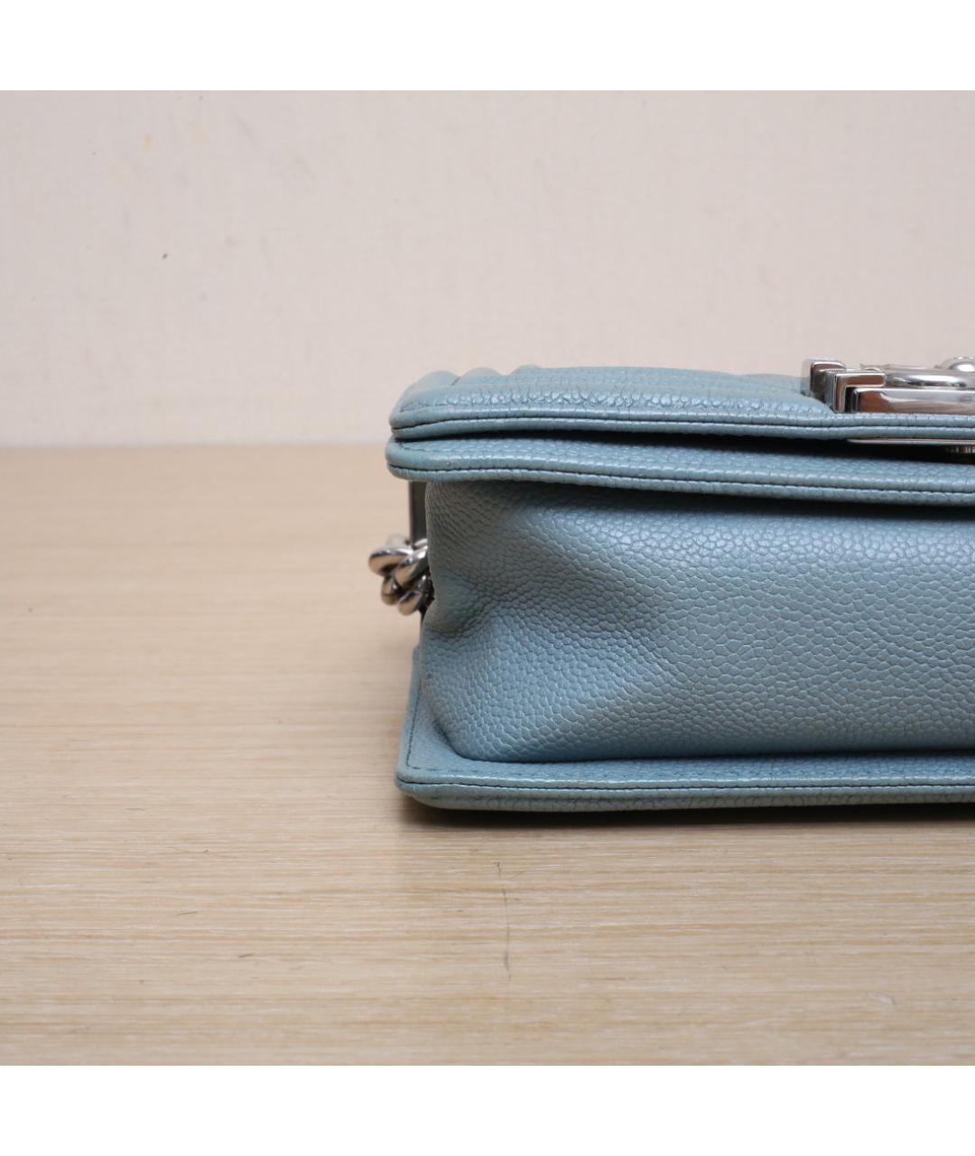 CHANEL Голубая кожаная сумка через плечо, фото 9