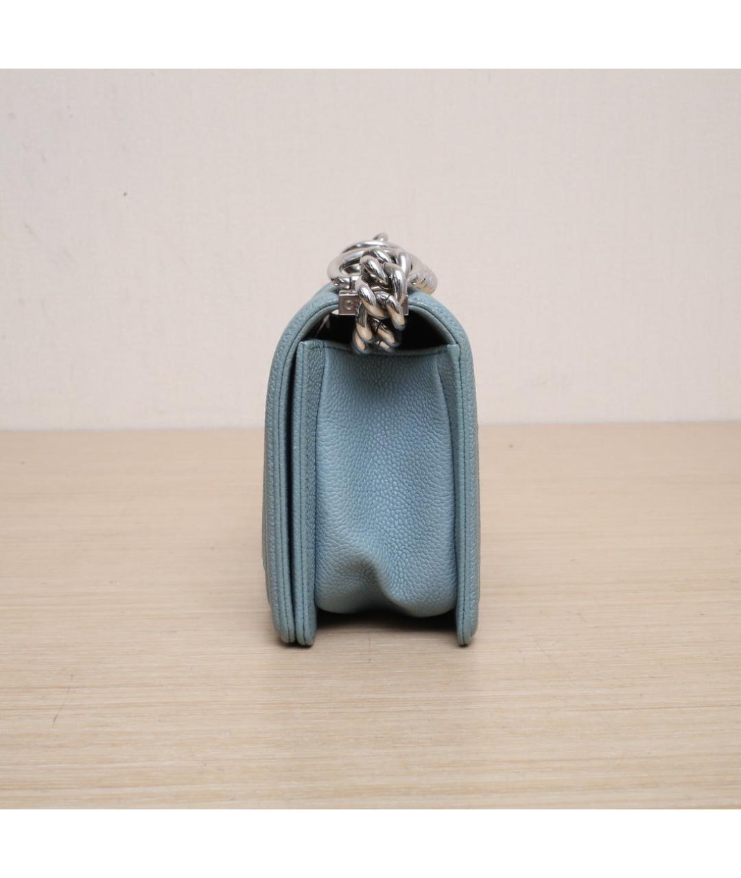 CHANEL Голубая кожаная сумка через плечо, фото 5