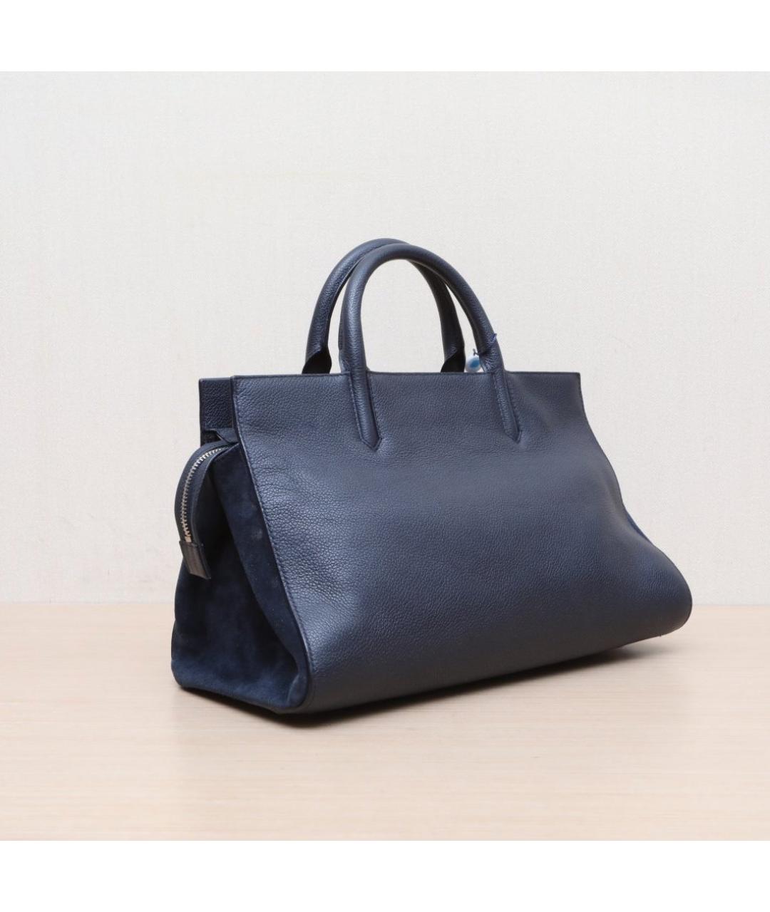 SAINT LAURENT Темно-синяя кожаная сумка через плечо, фото 6