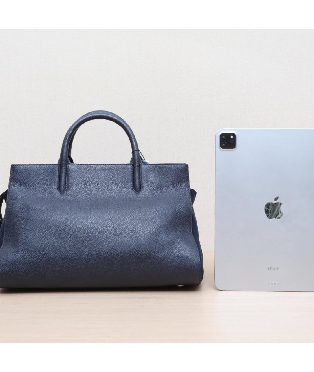 SAINT LAURENT Темно-синяя кожаная сумка через плечо, фото 7