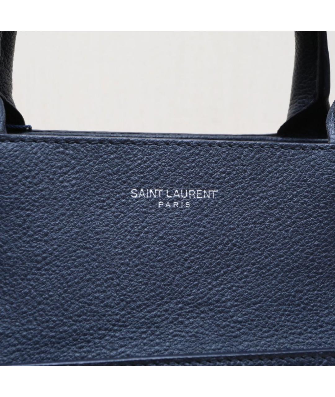 SAINT LAURENT Темно-синяя кожаная сумка через плечо, фото 8