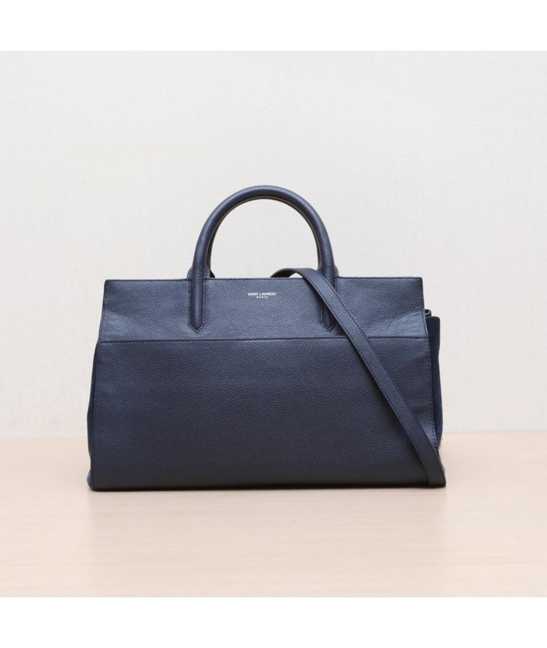 SAINT LAURENT Темно-синяя кожаная сумка через плечо, фото 3