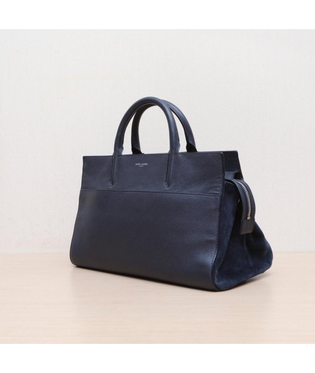 SAINT LAURENT Темно-синяя кожаная сумка через плечо, фото 4
