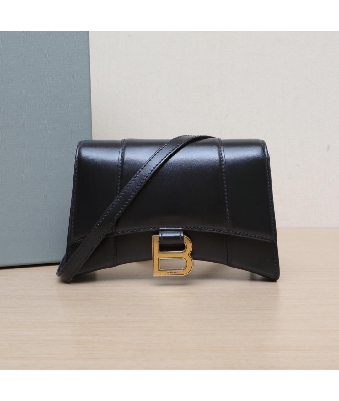 BALENCIAGA Черная кожаная сумка через плечо, фото 2