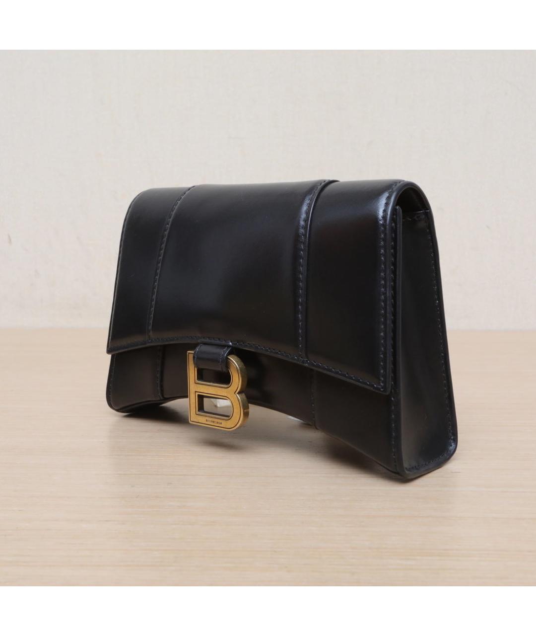 BALENCIAGA Черная кожаная сумка через плечо, фото 4