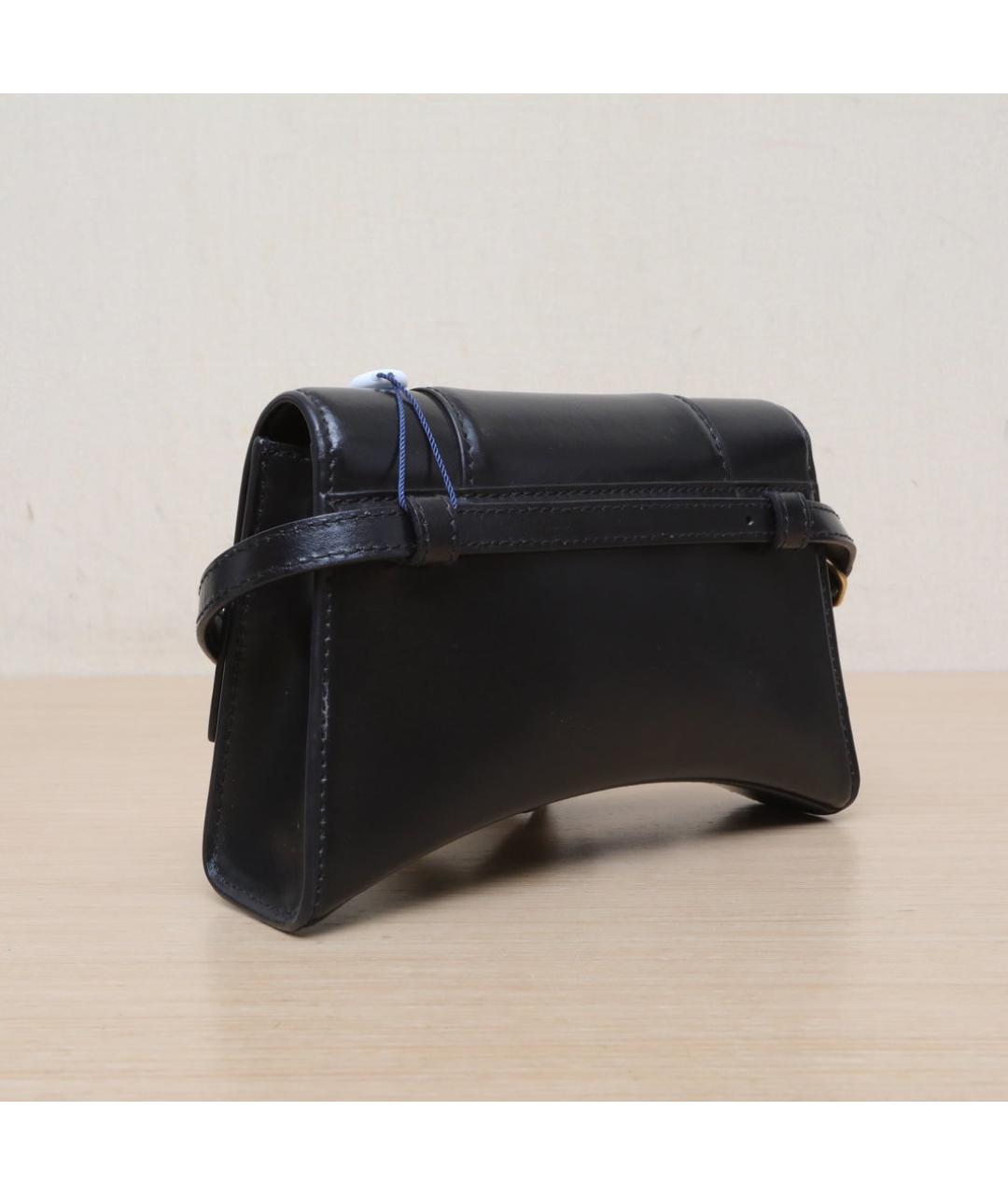 BALENCIAGA Черная кожаная сумка через плечо, фото 6