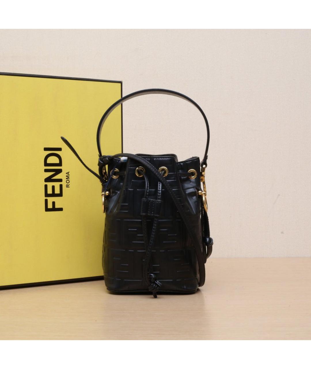FENDI Черная кожаная сумка через плечо, фото 2