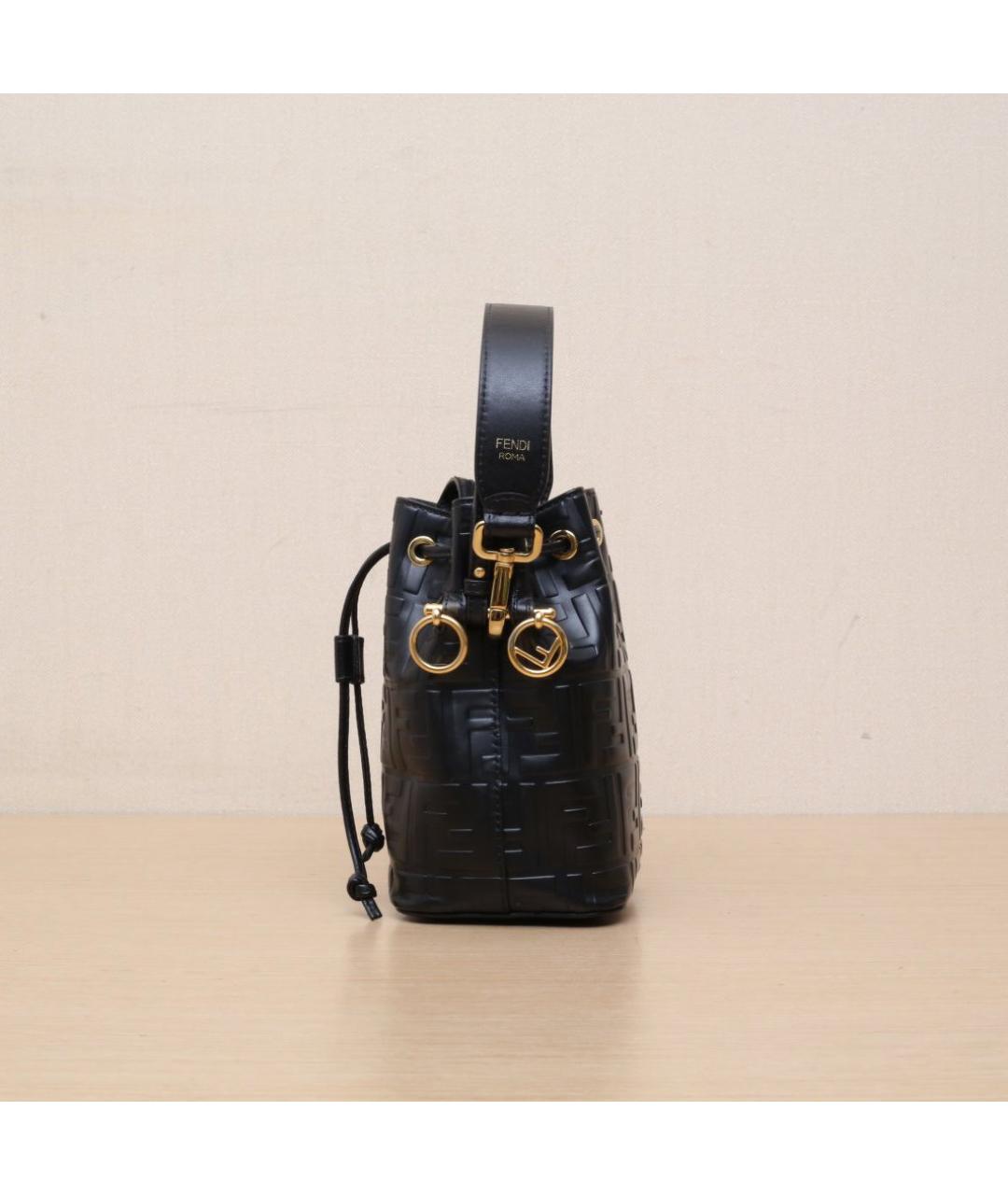 FENDI Черная кожаная сумка через плечо, фото 5