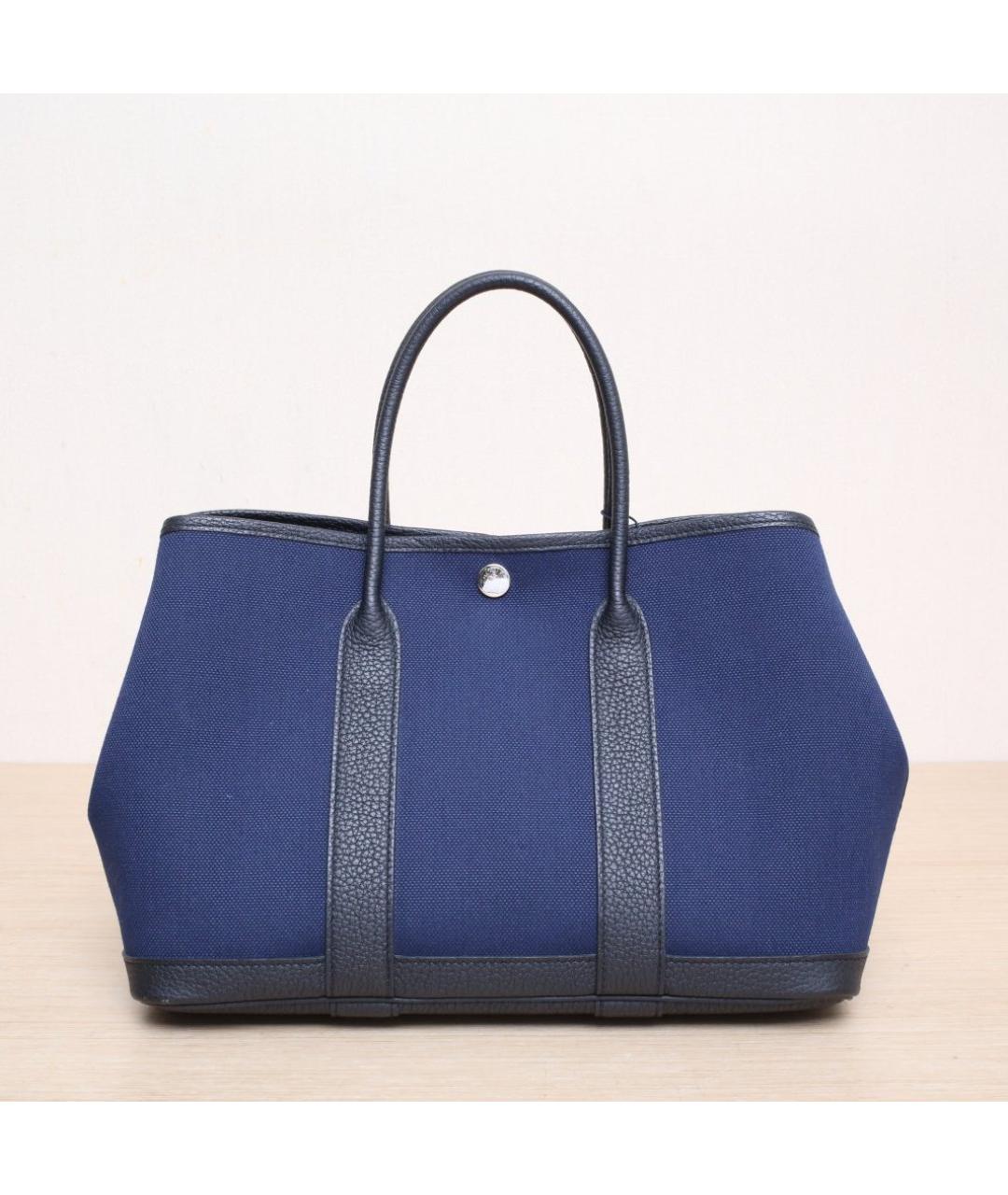 HERMES Синяя тканевая сумка через плечо, фото 3