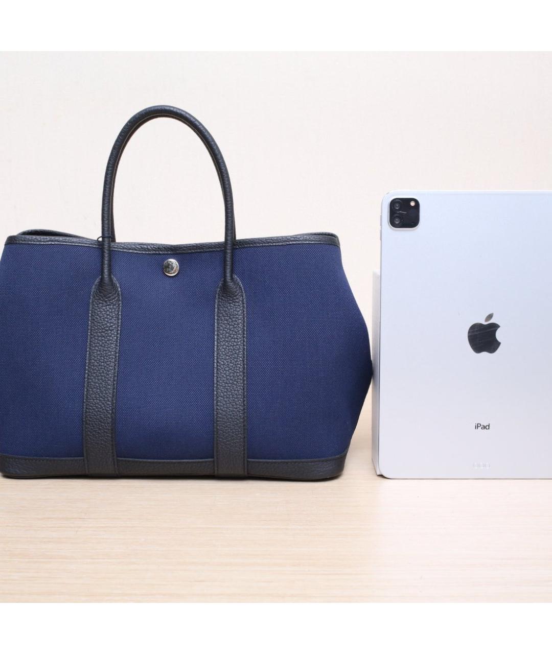 HERMES Синяя тканевая сумка через плечо, фото 7