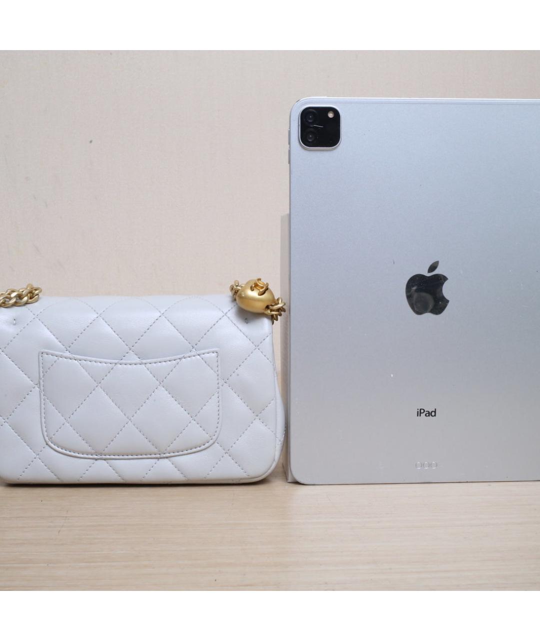 CHANEL Серая кожаная сумка через плечо, фото 7