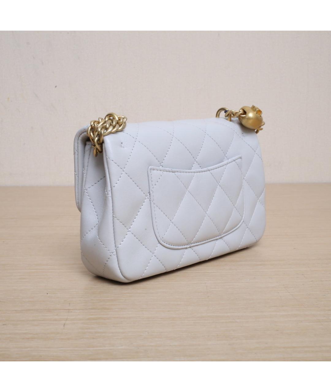 CHANEL Серая кожаная сумка через плечо, фото 6