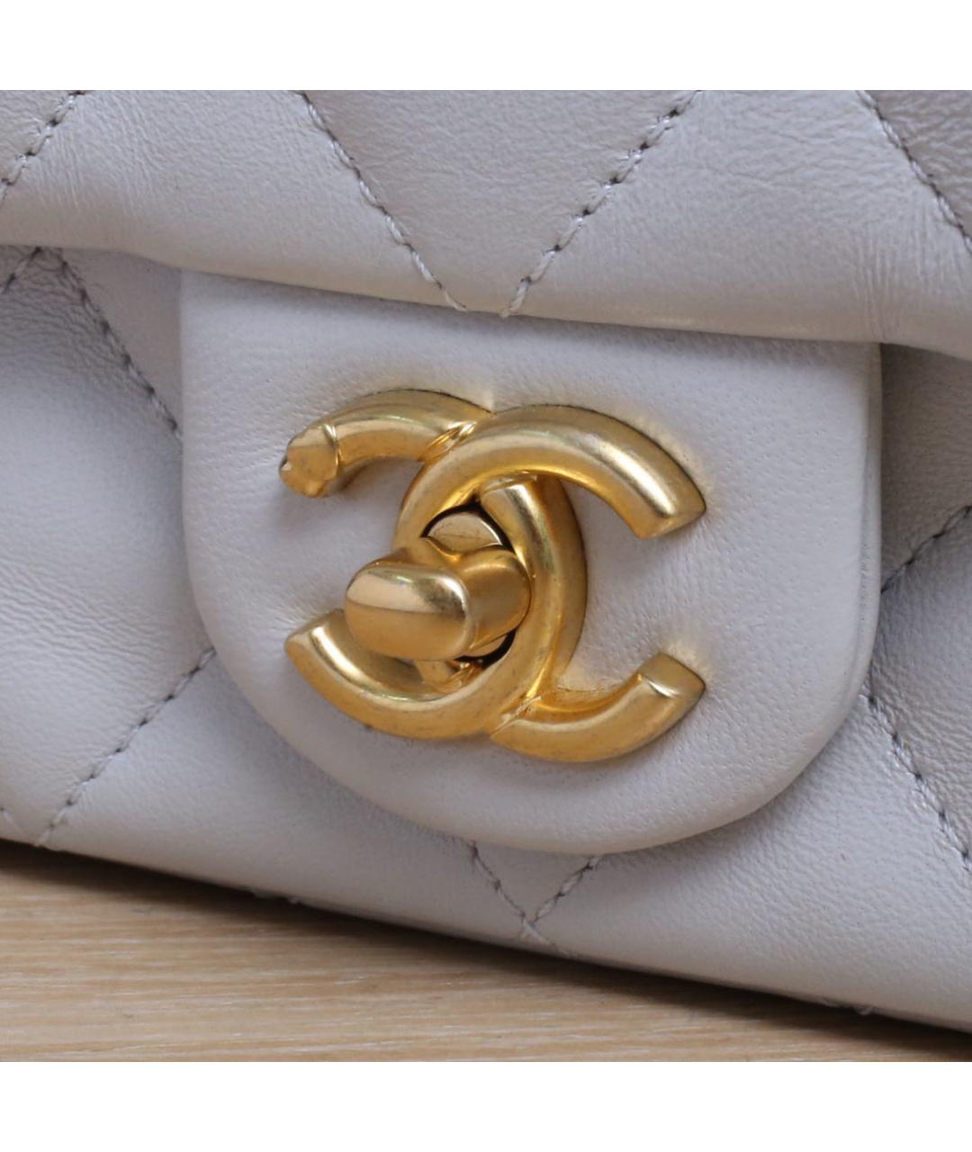 CHANEL Серая кожаная сумка через плечо, фото 8