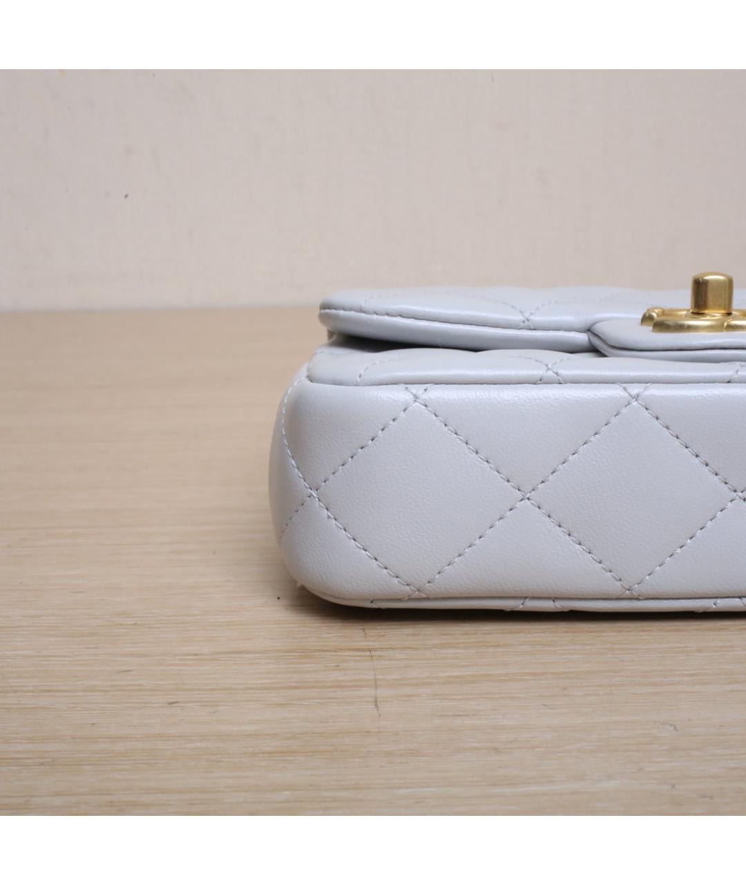 CHANEL Серая кожаная сумка через плечо, фото 9