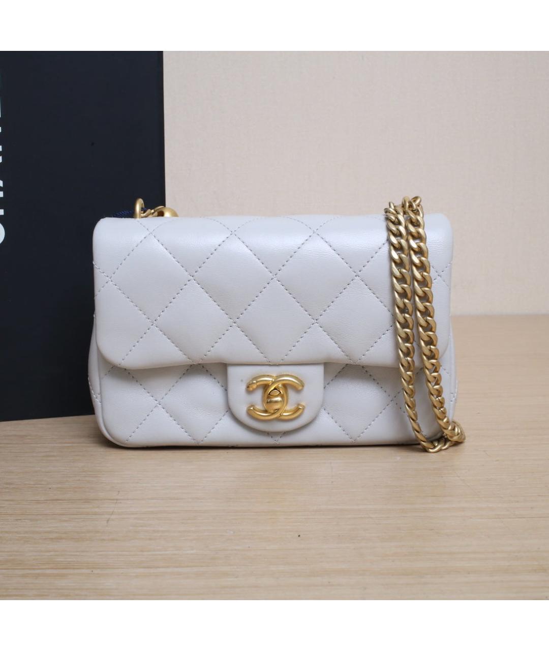 CHANEL Серая кожаная сумка через плечо, фото 2