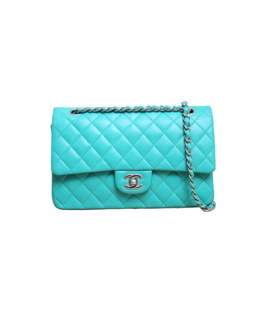 CHANEL Бирюзовая кожаная сумка через плечо, фото 1