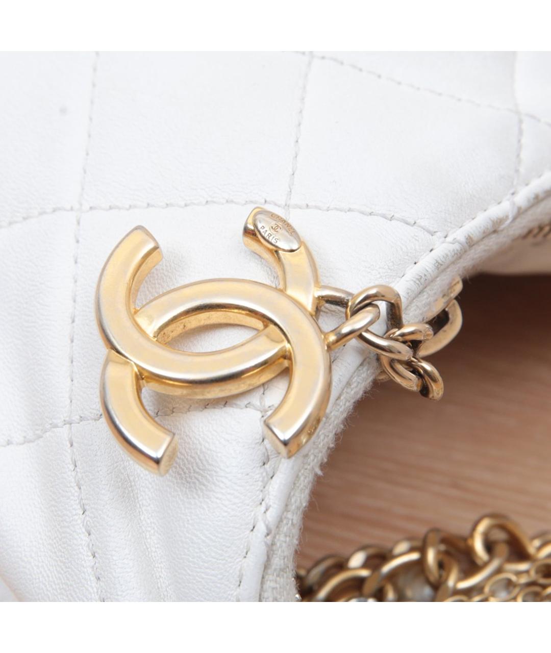 CHANEL Белая кожаная сумка через плечо, фото 9