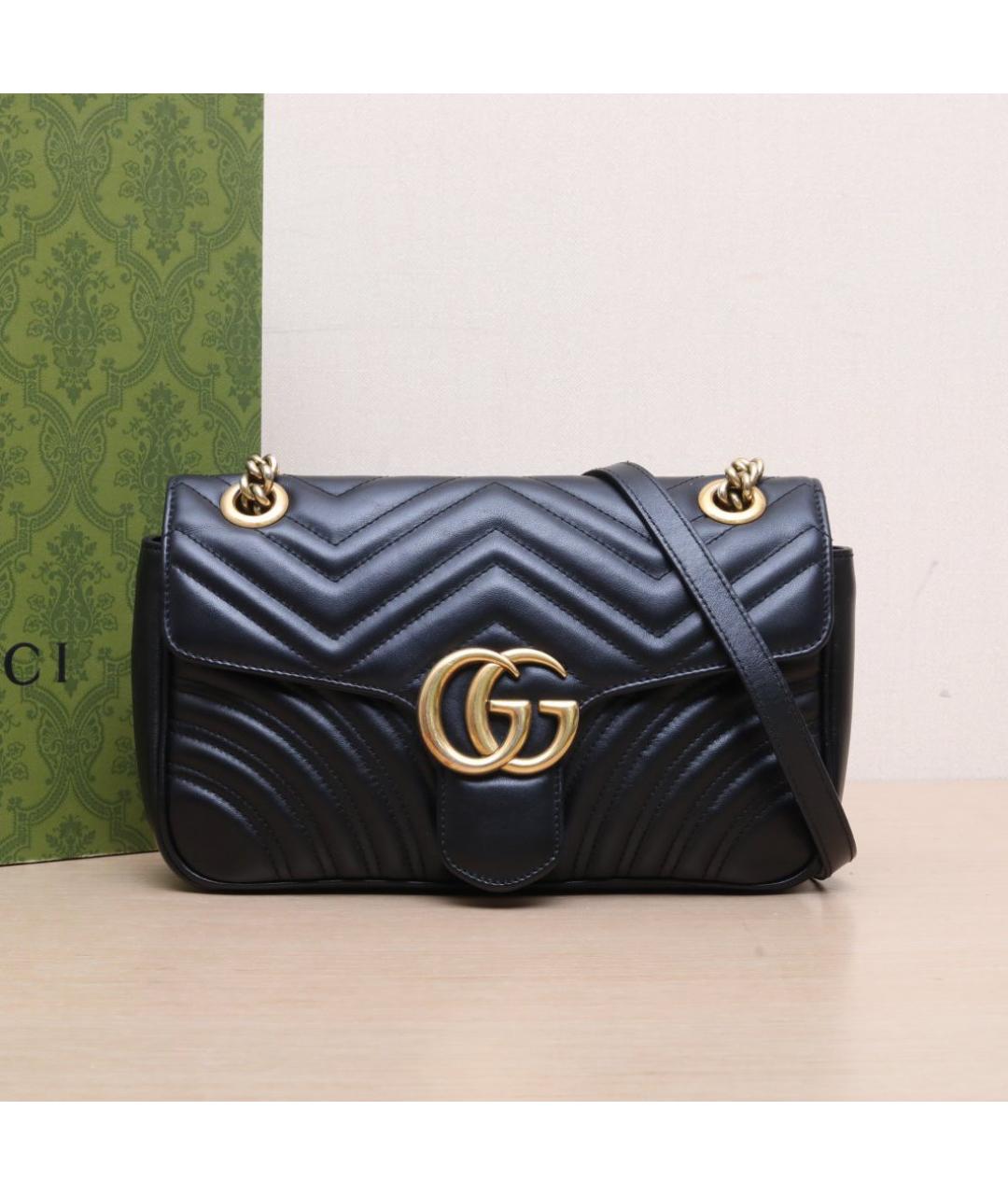 GUCCI Черная кожаная сумка через плечо, фото 2