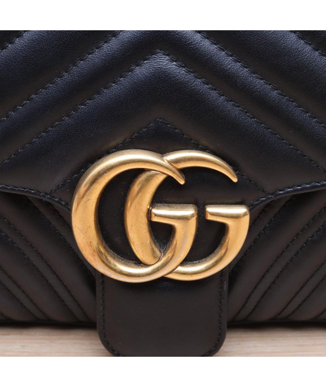 GUCCI Черная кожаная сумка через плечо, фото 8