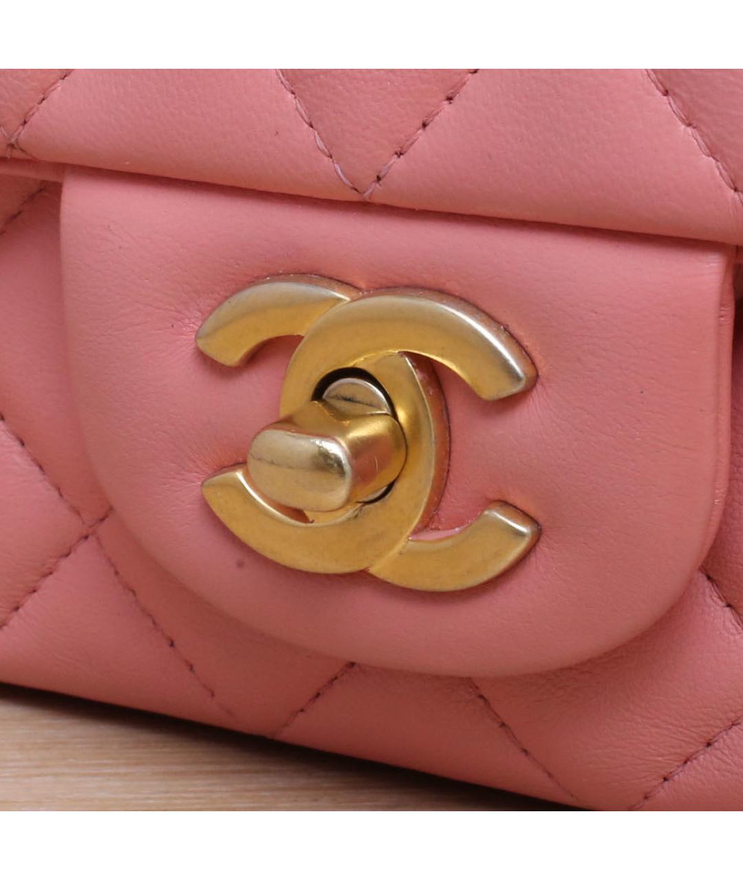 CHANEL Розовая кожаная сумка через плечо, фото 8