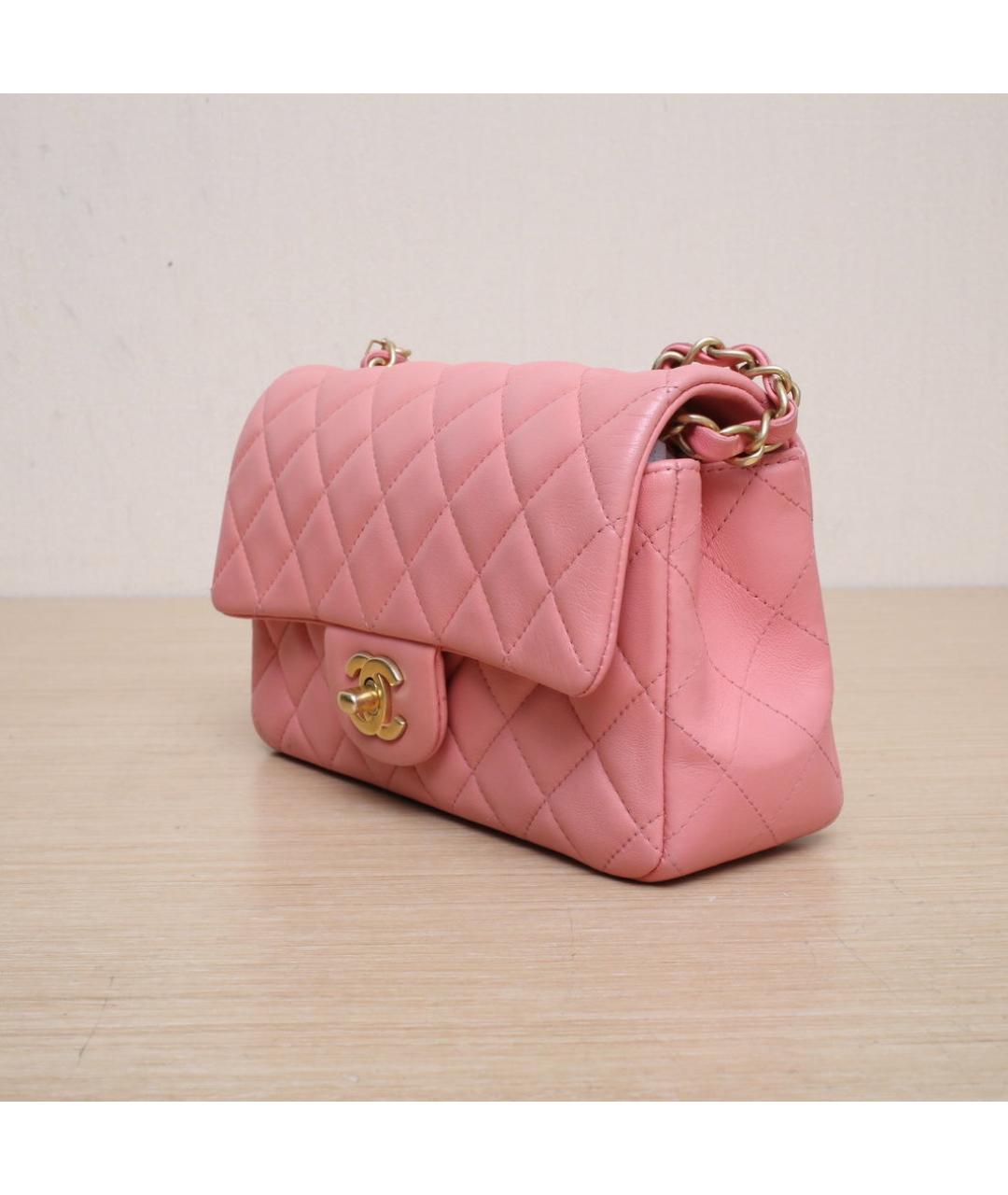 CHANEL Розовая кожаная сумка через плечо, фото 4