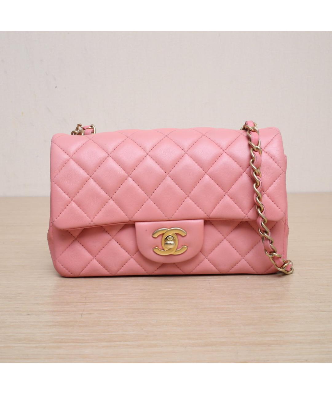 CHANEL Розовая кожаная сумка через плечо, фото 3
