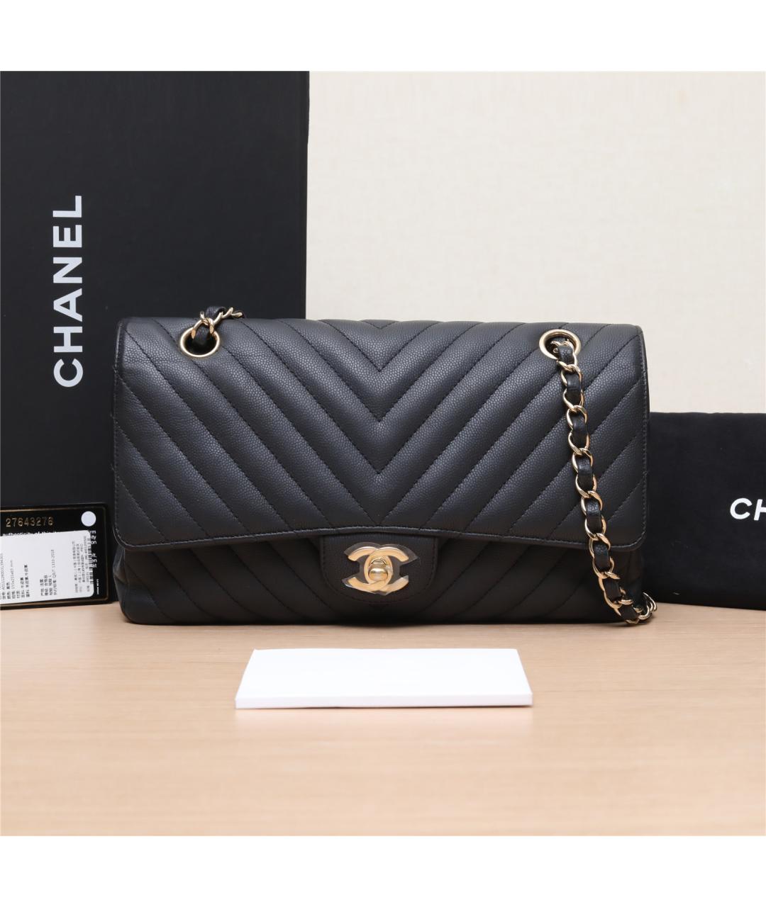 CHANEL Черная кожаная сумка через плечо, фото 2