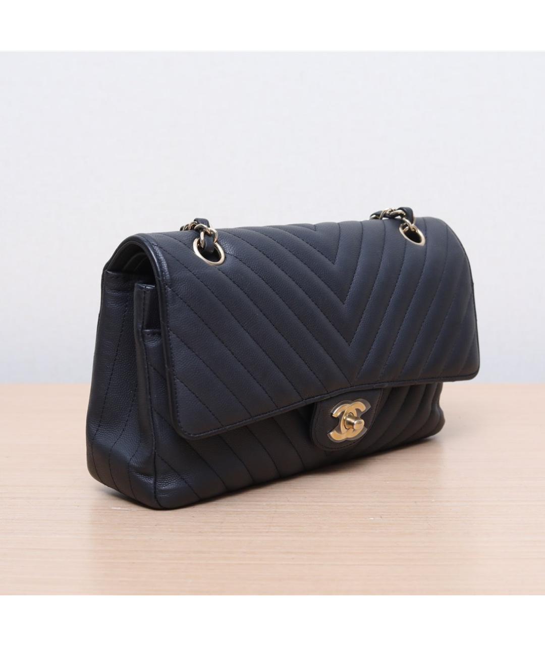 CHANEL Черная кожаная сумка через плечо, фото 4