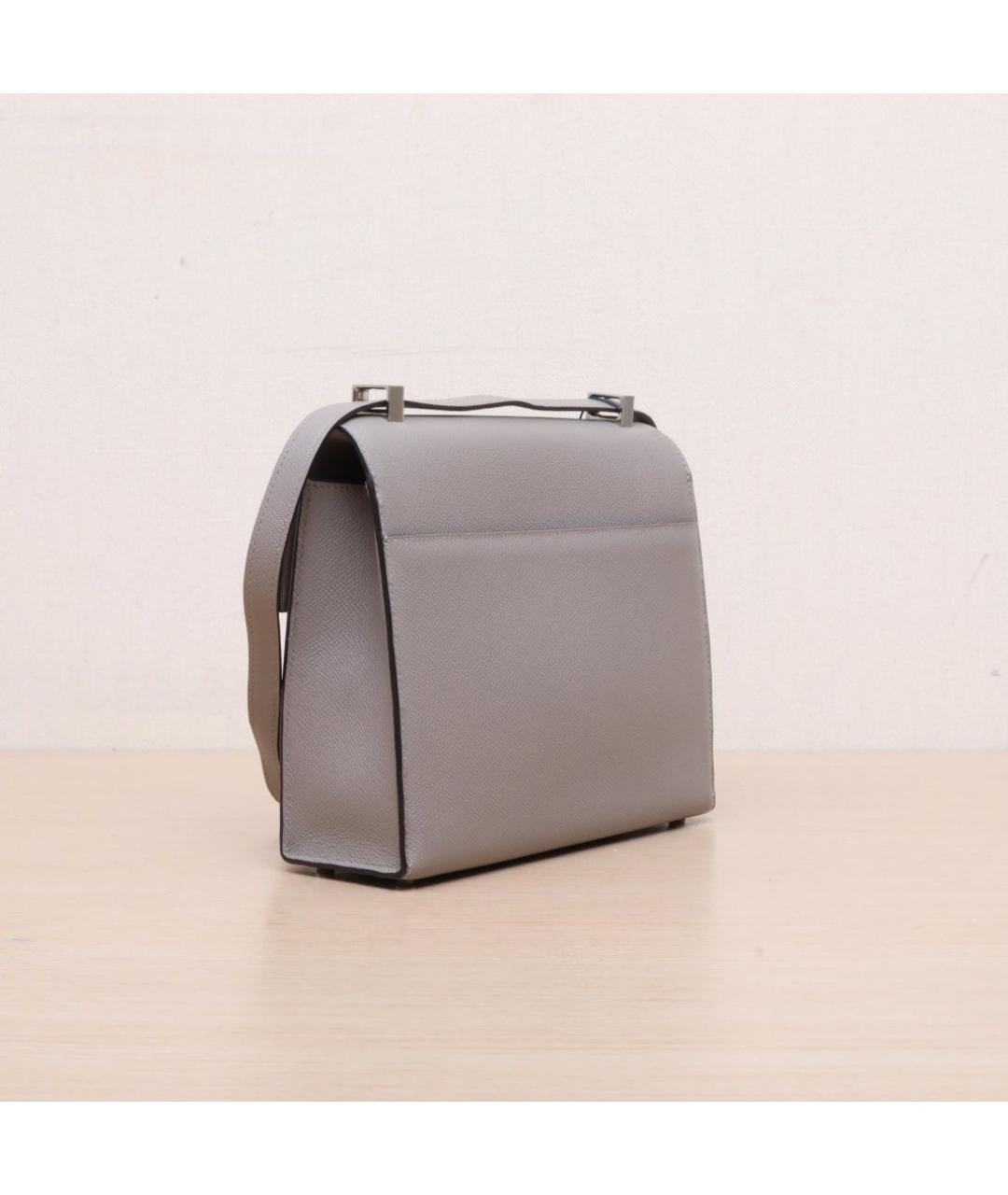 HERMES Серая кожаная сумка через плечо, фото 6