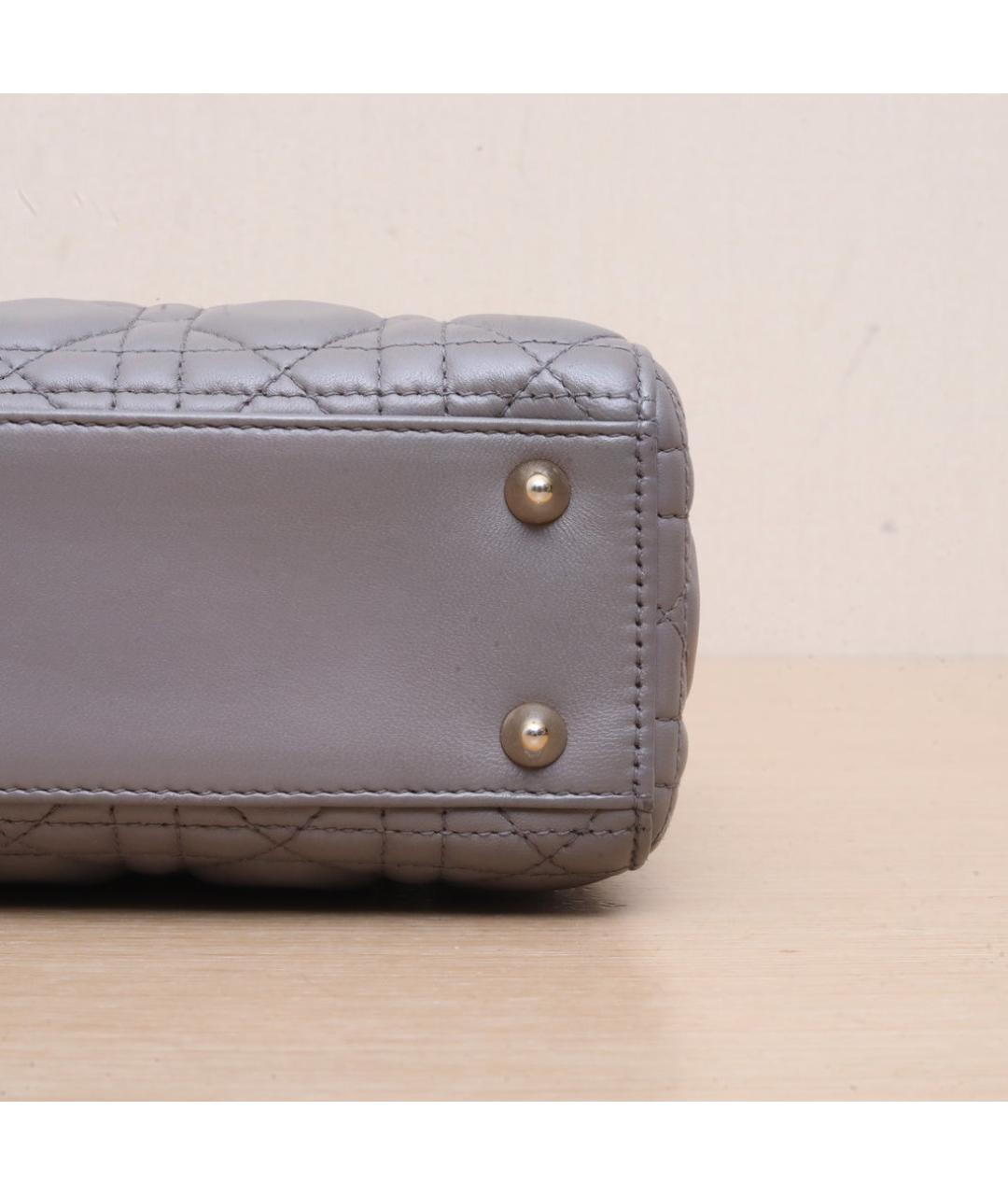 CHRISTIAN DIOR Серая кожаная сумка через плечо, фото 9