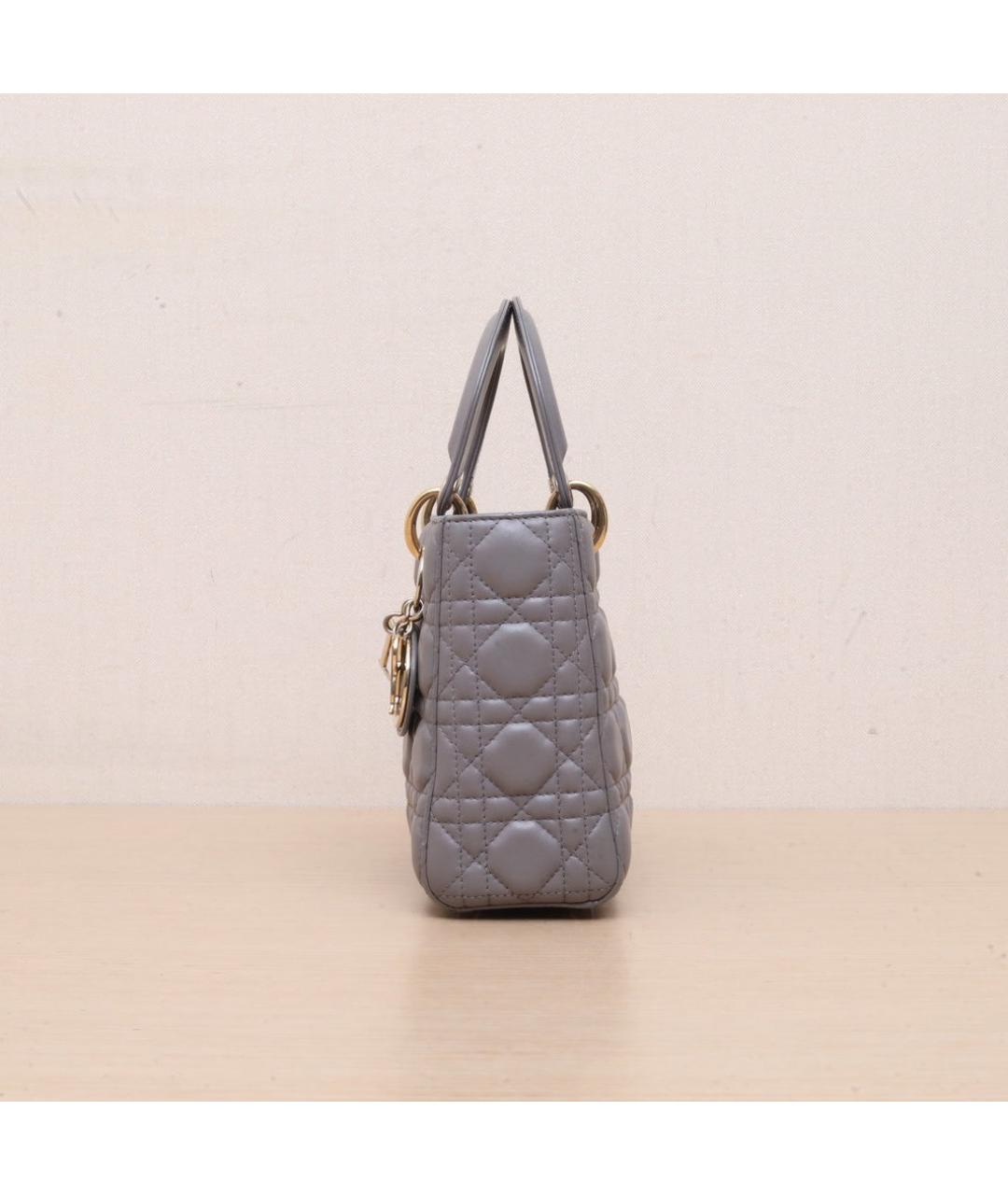 CHRISTIAN DIOR Серая кожаная сумка через плечо, фото 4