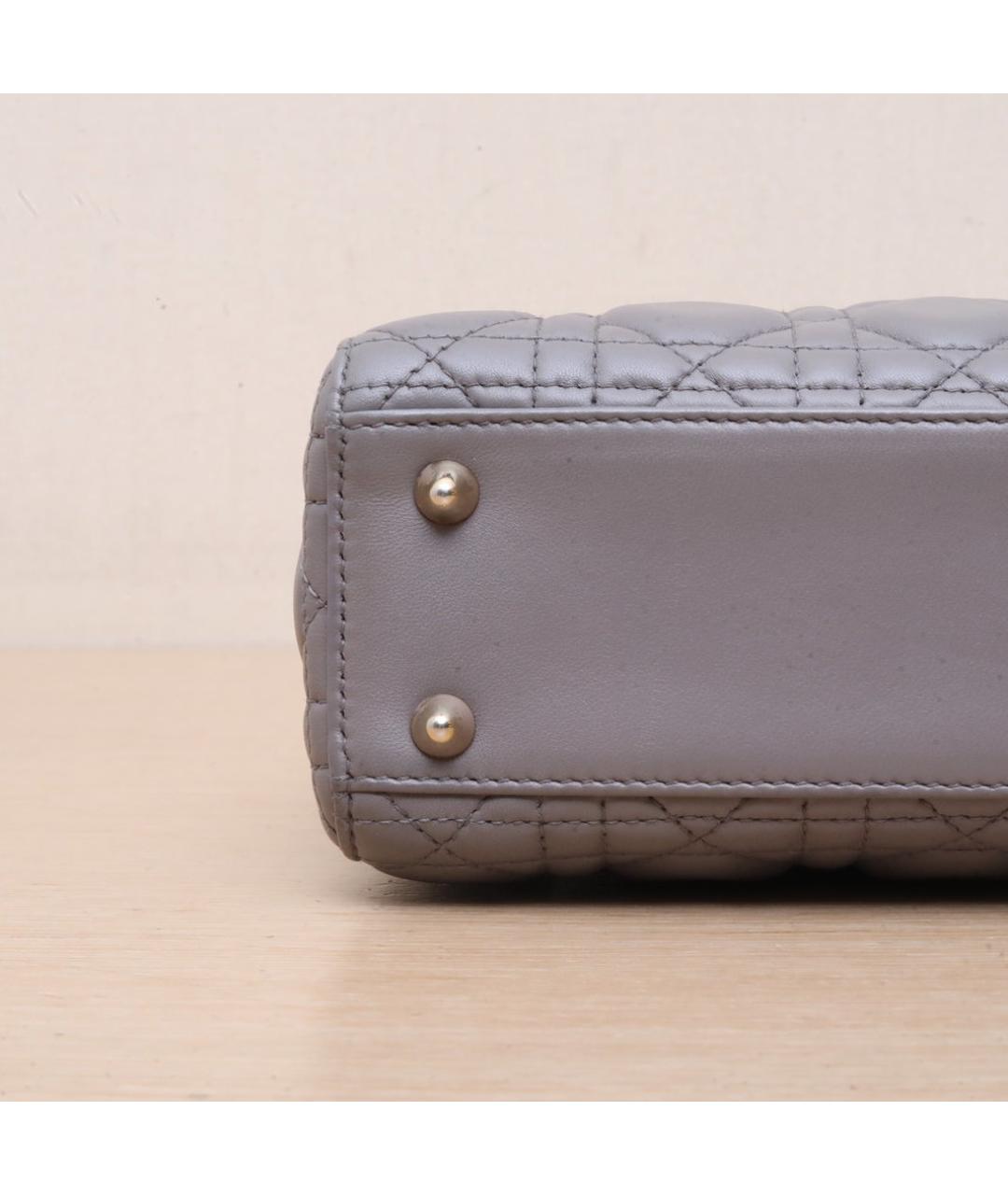 CHRISTIAN DIOR Серая кожаная сумка через плечо, фото 8