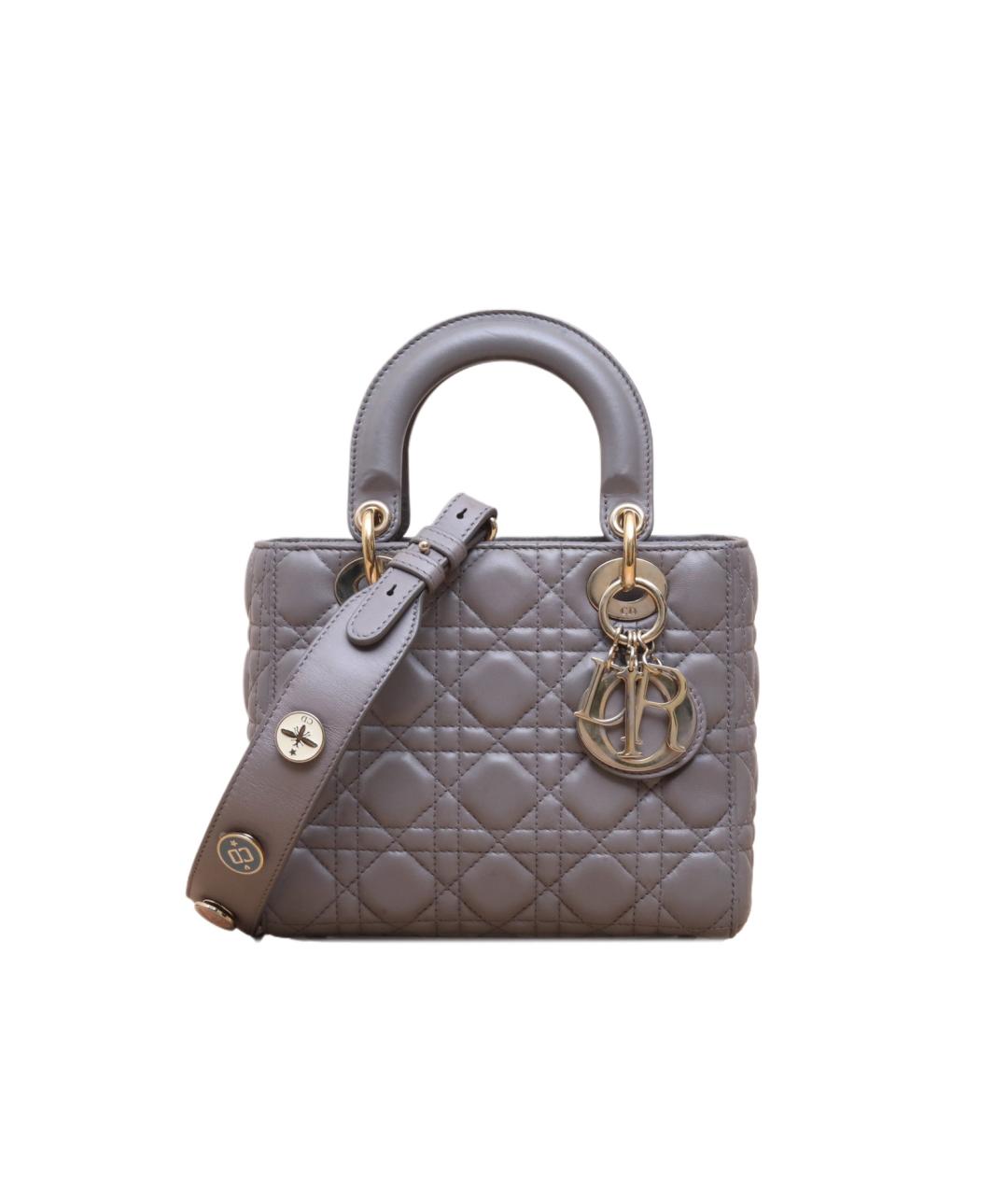 CHRISTIAN DIOR Серая кожаная сумка через плечо, фото 1