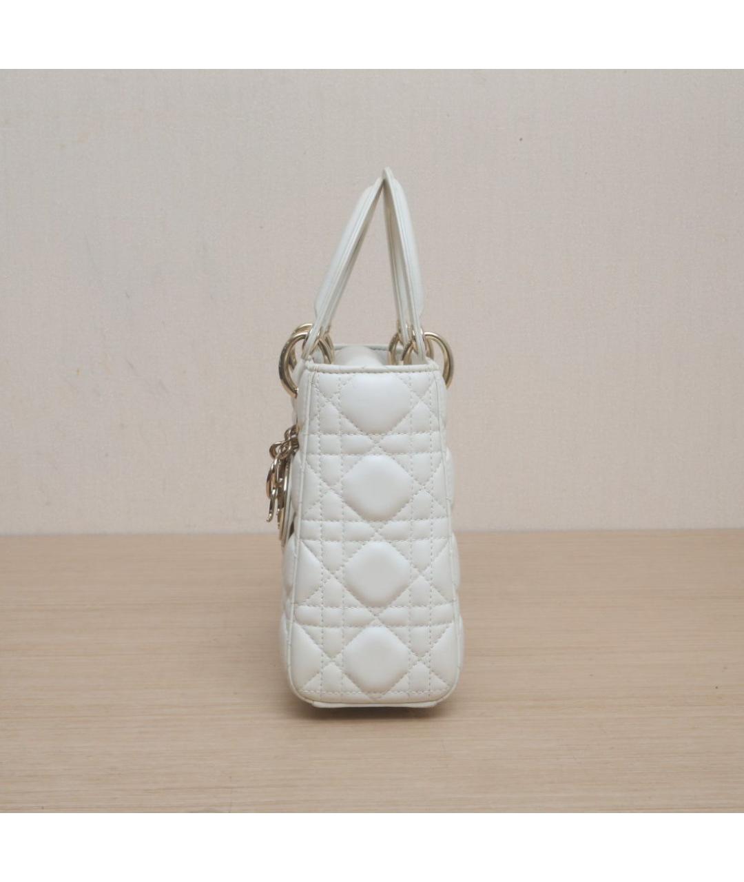 CHRISTIAN DIOR Белая кожаная сумка через плечо, фото 5