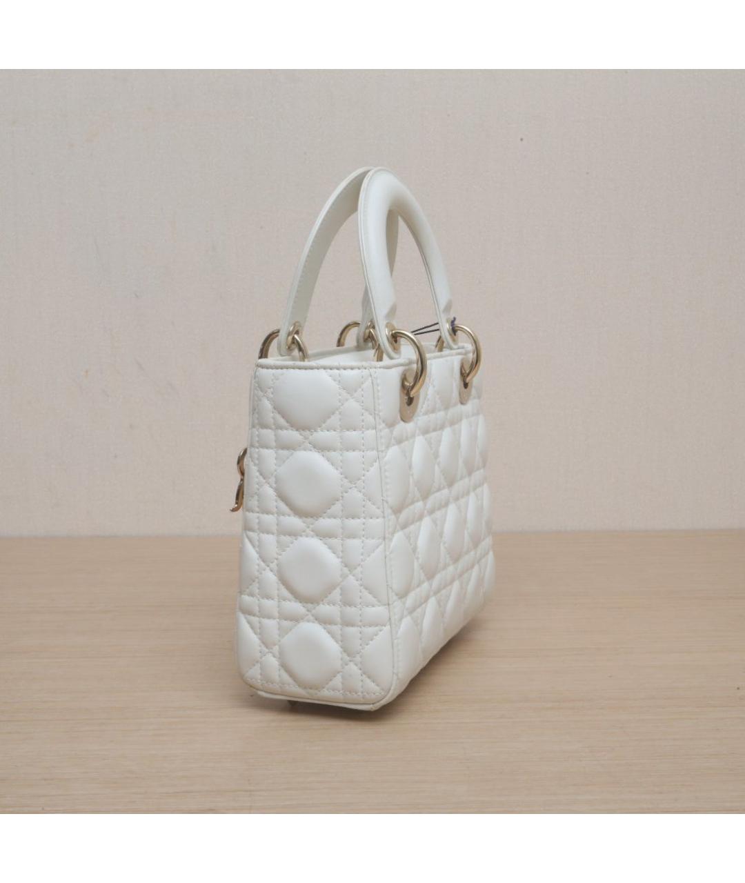 CHRISTIAN DIOR Белая кожаная сумка через плечо, фото 6