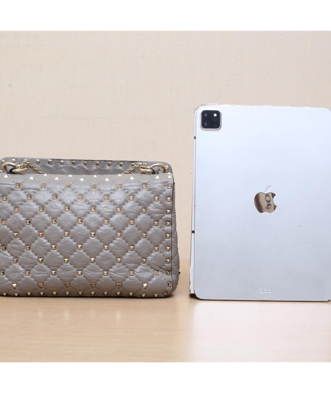 VALENTINO Серая кожаная сумка через плечо, фото 7