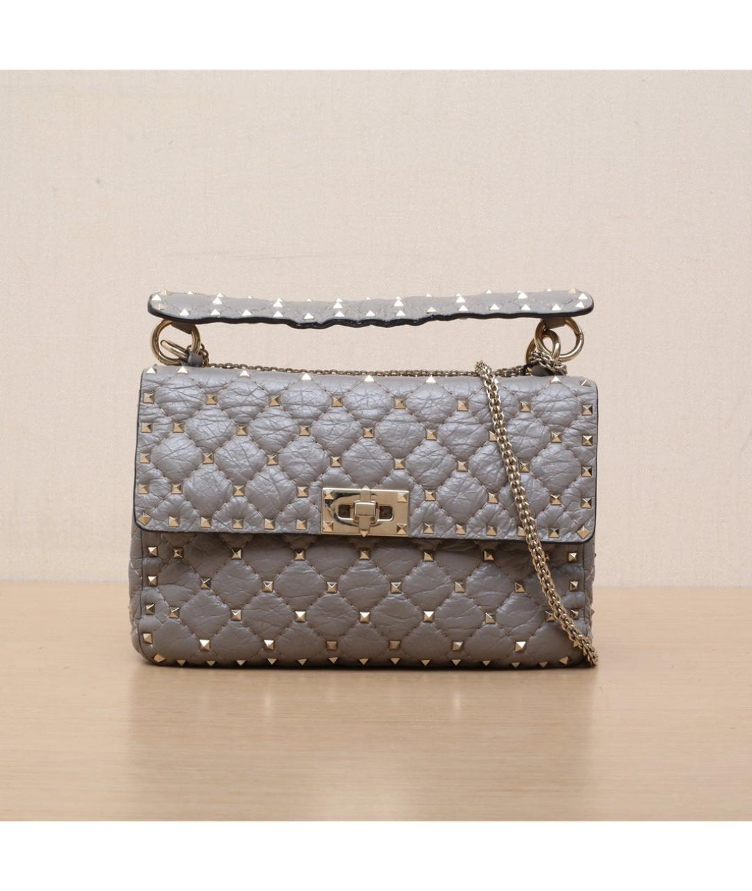 VALENTINO Серая кожаная сумка через плечо, фото 2