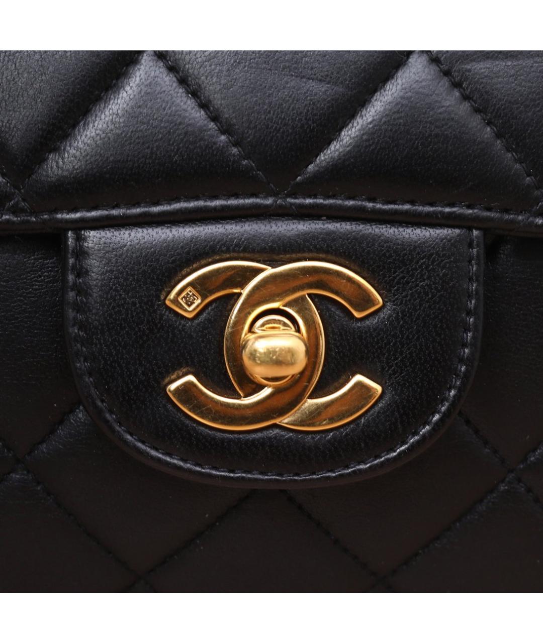 CHANEL Черная кожаная сумка через плечо, фото 7