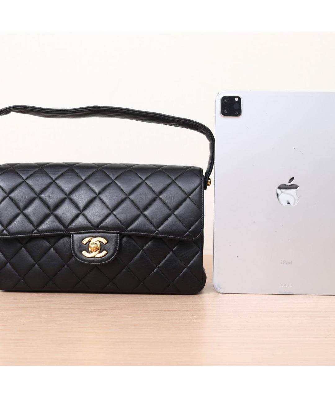 CHANEL Черная кожаная сумка через плечо, фото 6