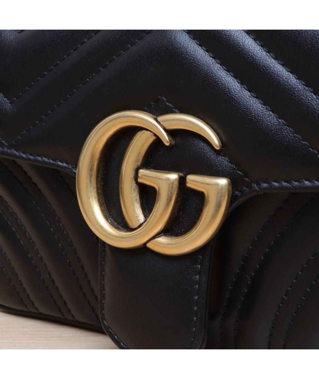 GUCCI Черная кожаная сумка через плечо, фото 8