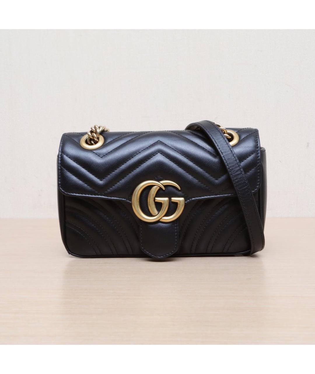 GUCCI Черная кожаная сумка через плечо, фото 3