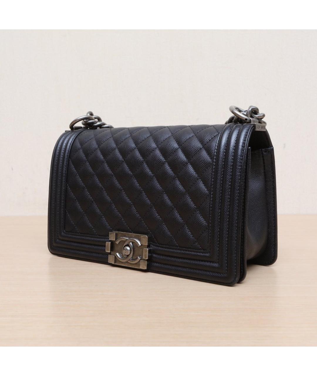 CHANEL Черная кожаная сумка через плечо, фото 4