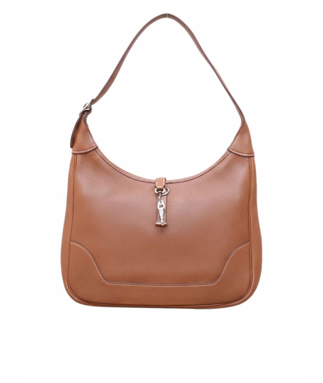 HERMES Коричневая кожаная сумка через плечо, фото 1