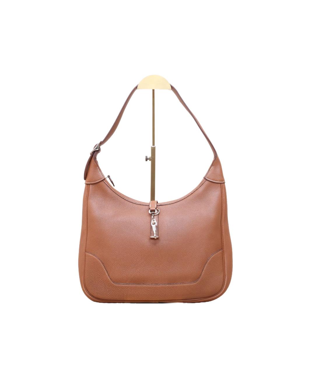 HERMES Коричневая кожаная сумка через плечо, фото 10