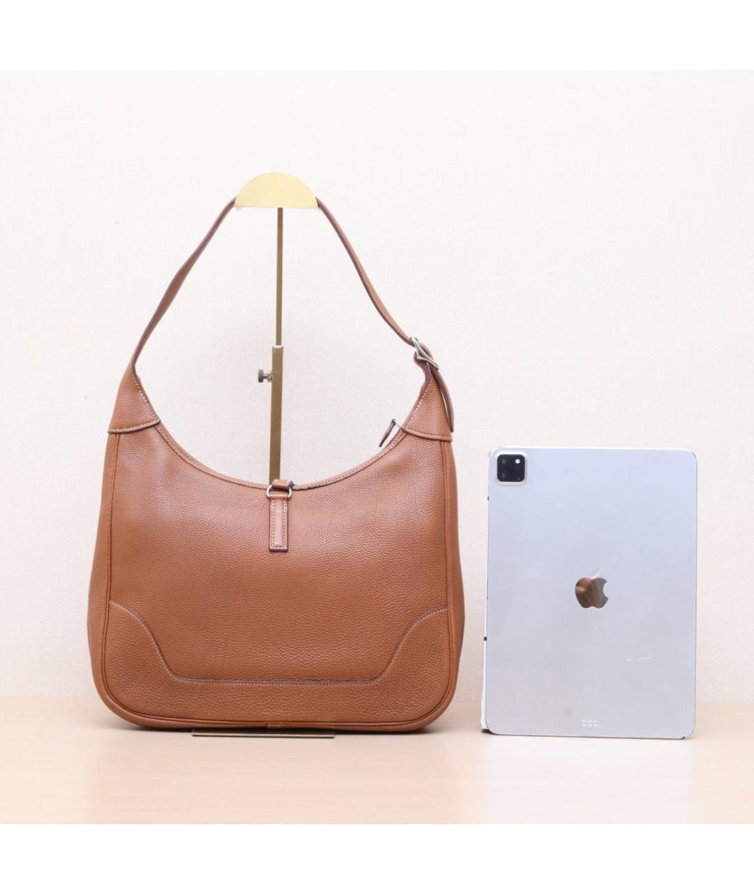 HERMES Коричневая кожаная сумка через плечо, фото 7