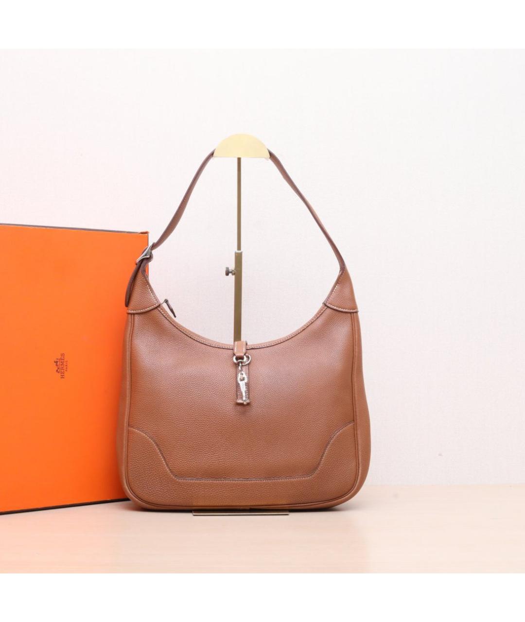 HERMES Коричневая кожаная сумка через плечо, фото 2