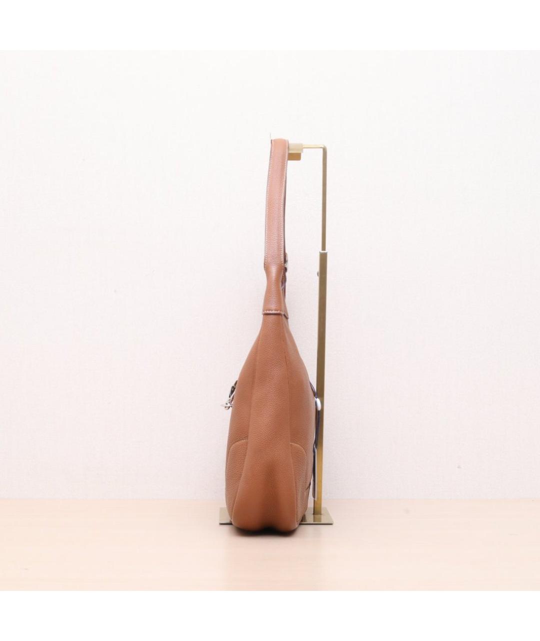 HERMES Коричневая кожаная сумка через плечо, фото 5