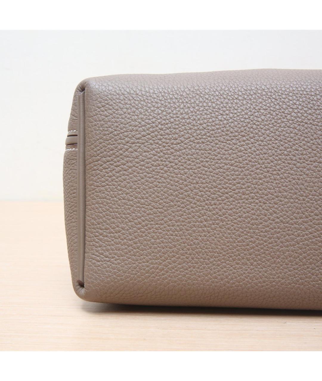 HERMES Серая кожаная сумка через плечо, фото 9